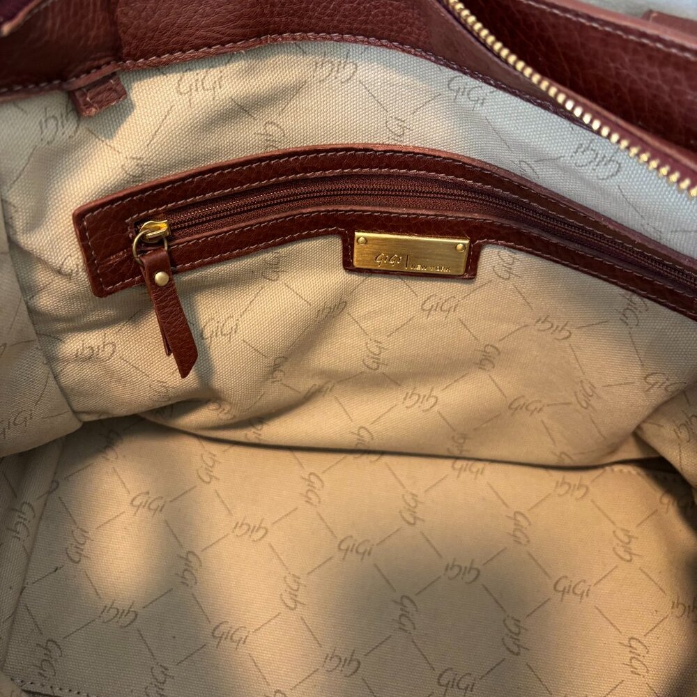 GiGI New York brown leather satchel purse with crossbody strap - Picture 11 of 14
